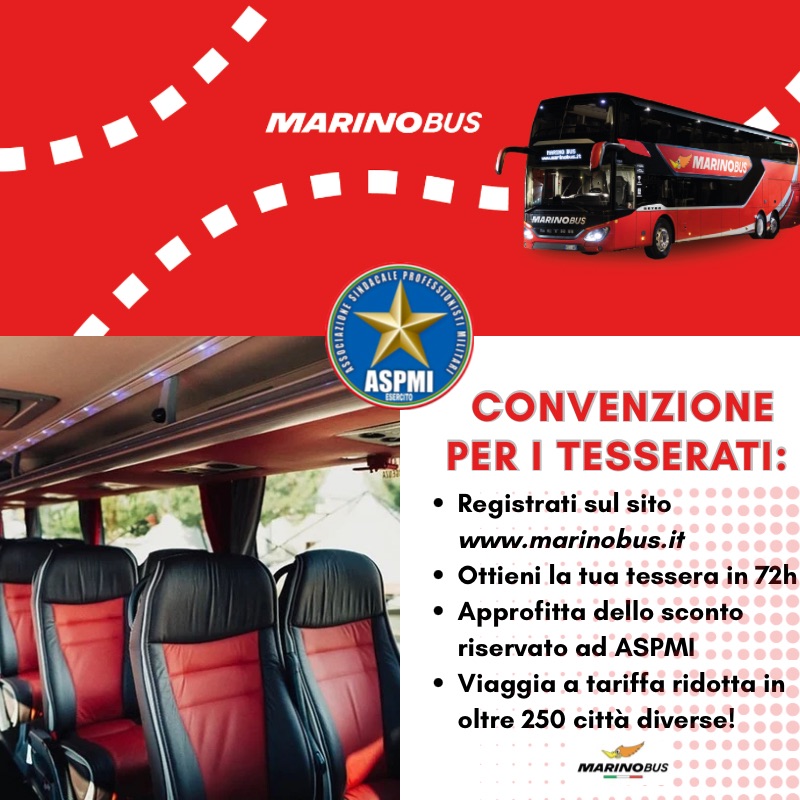 MarinoBus: sconto sui prezzi di listino per i tesserati ASPMI MarinoBus: sconto sui prezzi di listino per i tesserati ASPMI