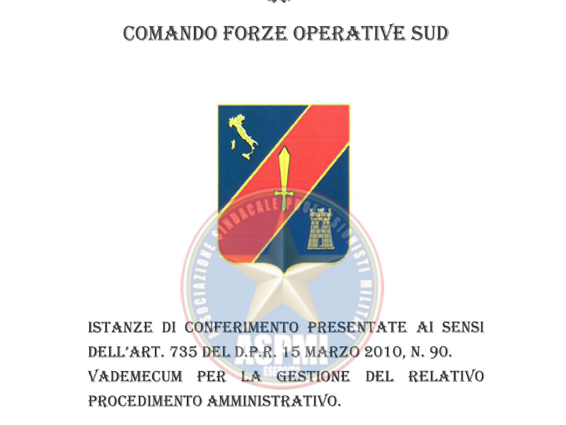 Istanze di conferimento presentate ai sensi dell