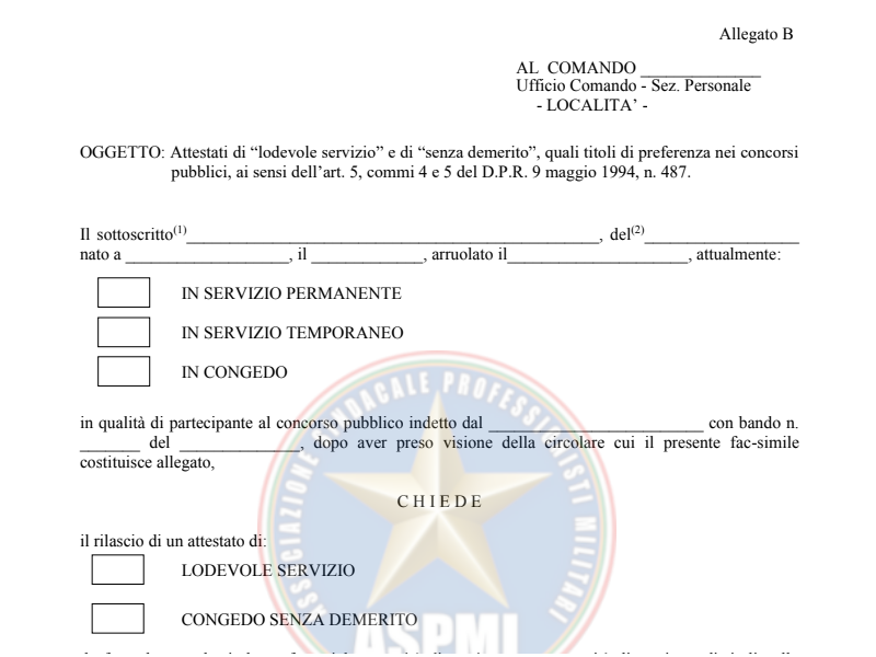 Attestati di “lodevole servizio” e di “senza demerito”, quali titoli di preferenza nei concorsi pubblici, ai sensi dell’art. 5, commi 4 e 5 del D.P.R. 9 maggio 1994, n. 487