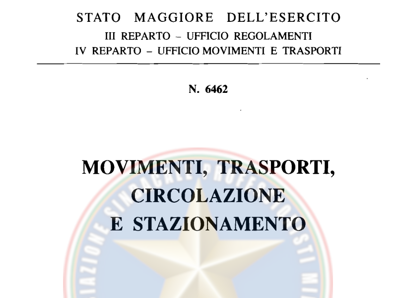 Direttiva 6462 Movimenti Trasporti Circolazione Stazionamento Edizione 1994