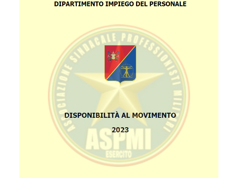 DISPONIBILITÀ AL MOVIMENTO GRADUATI 2023