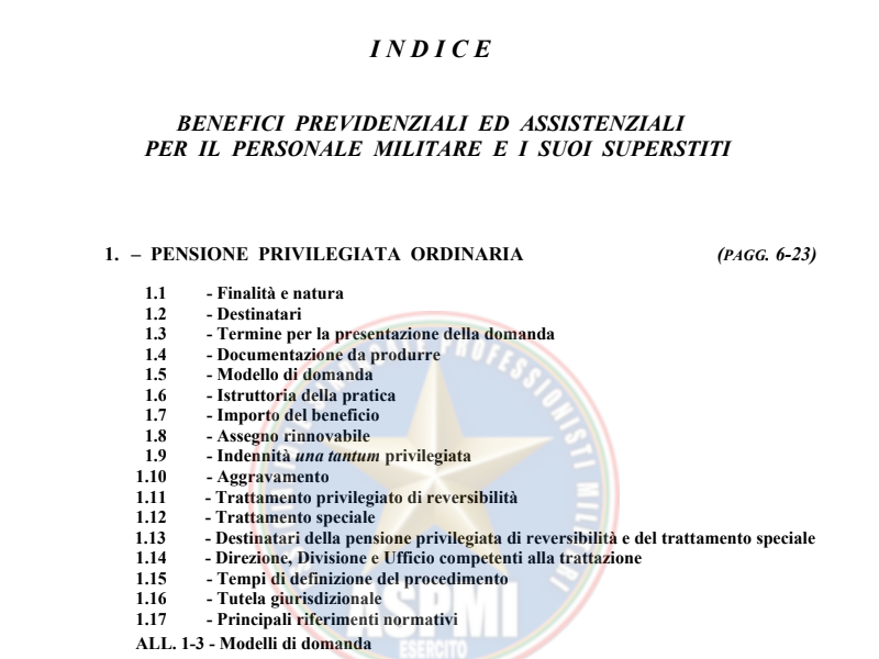 Guida pratica causa di servizio equo indennizzo PPO