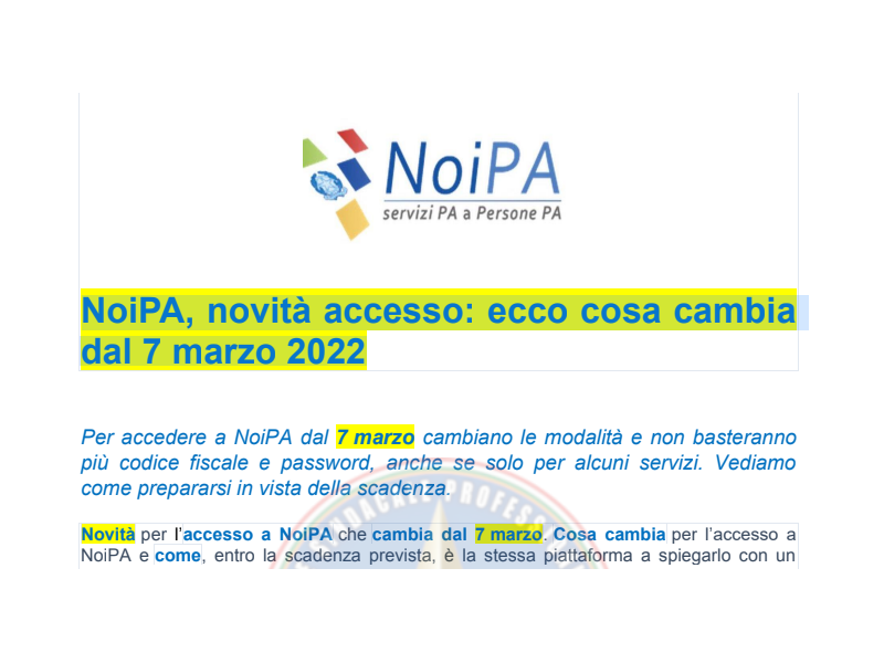 NoiPA, novità accesso: ecco cosa cambia dal 7 marzo 2022