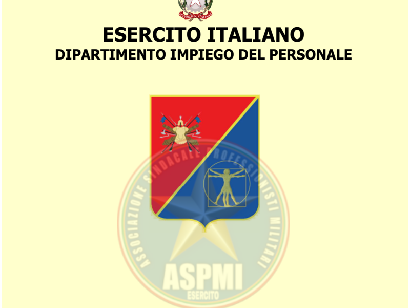 P-001 PROCEDURE PER L’IMPIEGO DEL PERSONALE MILITARE DELL’ESERCITO Anno 2021