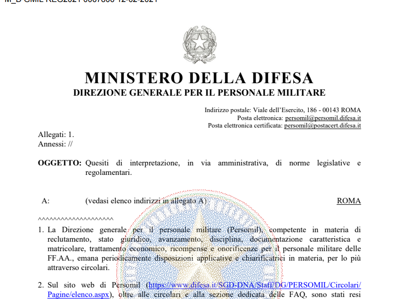 Prot 67806 del 12 febbraio 2021. Quesiti di interpretazione, in via amministrativa, di norme legislative e regolamentari.
