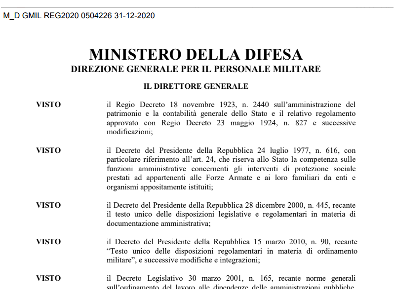Prot. 504226 del 31 Dicembre 2020 Decreto Bando Borse di Studio Anno 2019/2020