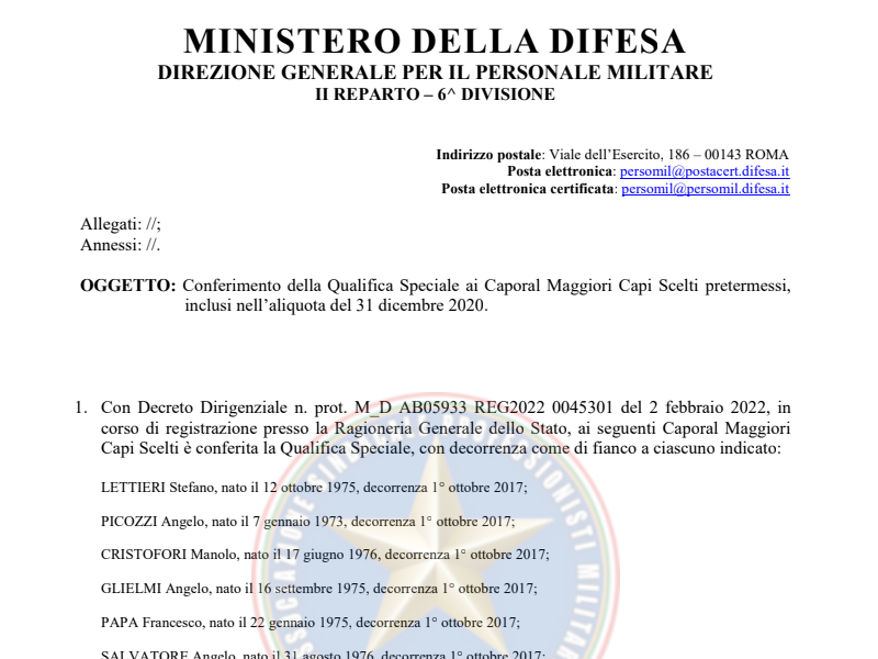 Prot. 54365 del 07 febbraio 2022 QS per i CMCS aliquota 31.12.2020